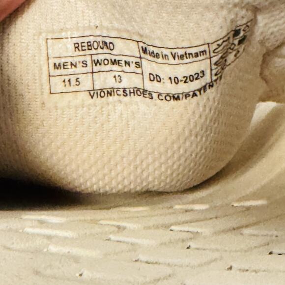Vionic Sandals Mens 11.5 Beige Rebound Recovery Slide Hook & Loop Strap Comfort - Picture 12 of 13